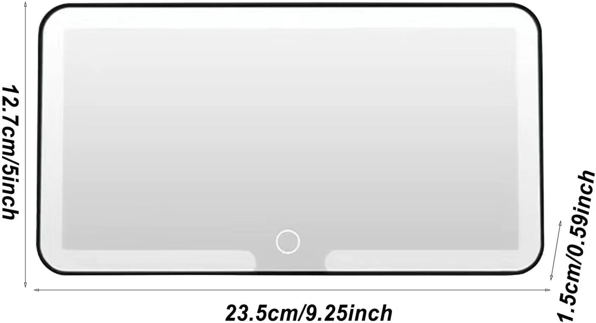 Portable USB Rechargeable LED Makeup Mirror Fashion Car Visor with Magnify and Three Color Lights Touch Switch Sun-Shading